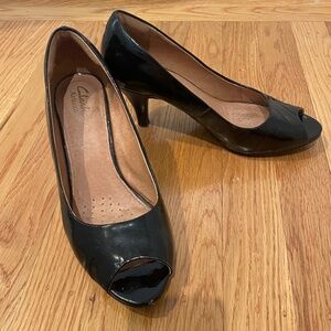 Clark’s Patent Leather Peep toe Heels